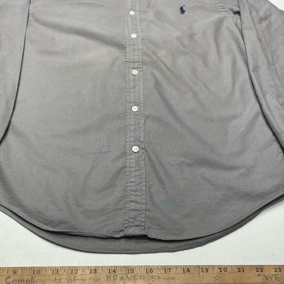Ralph Lauren size Medium Slim fit Gray Oxford Cloth Button Down Shirt. - Picture 6 of 13